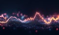 Dynamic data visualization with vibrant peaks and valleys representing fluctuating metrics in a digital landscape Royalty Free Stock Photo