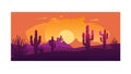 Dynamic Desert Landscape at Sunset, vector design Generative AI Royalty Free Stock Photo