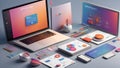 Dynamic Design Canvas: Versatile UI UX Palette. AI generate