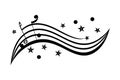 music notes forming a wave pattern with decorative style Royalty Free Stock Photo