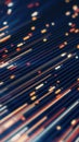 Dynamic diagonal data-like streaks with glowing orange and yellow particles on a dark futuristic surface Royalty Free Stock Photo