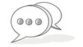 Dynamic Dialogue: Three Speech Bubbles for Conversation, vector design Generative AI Royalty Free Stock Photo