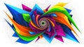 Vibrant, swirling vortex composed of overlapping, angular shap Royalty Free Stock Photo