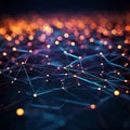 Dynamic digital backdrop 3D rendering, network lines, blockchain data Royalty Free Stock Photo