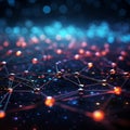 Dynamic digital backdrop 3D rendering, network lines, blockchain data Royalty Free Stock Photo