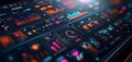Dynamic Digital Dashboard Displaying Real-Time Data with Colorful Graphs and Intuitive Controls Royalty Free Stock Photo