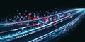Dynamic Digital Data Flow on a High-Tech Highway Symbolizing Global Cyber Communication Network Royalty Free Stock Photo