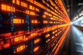 Digital Data Stream in Motion: Abstract Futuristic Technology Background Generative AI Royalty Free Stock Photo