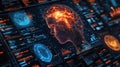 Dynamic Digital Display of the Brain with Advanced Data Metrics for Cognitive Analysis Royalty Free Stock Photo