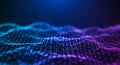 A dynamic digital landscape features an array of interconnected points forming a Royalty Free Stock Photo