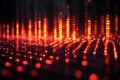 Dynamic Digital Landscape Featuring Binary Code with Pulsating Red Lights Generative AI Royalty Free Stock Photo