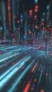 Dynamic Digital Landscape: A Surreal Visualization of Data Flow and Light Interplay