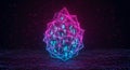 Dynamic digital network core with glowing binary code and particles, representing innovation and data flow Royalty Free Stock Photo