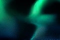 Dynamic digital surface particle wave network abstract visualization. Royalty Free Stock Photo