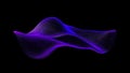 Dynamic digital surface wave abstract particle network visualization. Royalty Free Stock Photo