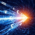 Global finance, digital transactions, or economic connectivit Royalty Free Stock Photo