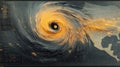 Dynamic digital visualization of hurricanes path with swirling winds