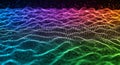 Dynamic digital wave pattern with vibrant gradient colors, seamless loop, dot matrix. Royalty Free Stock Photo