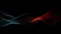 Dynamic Digital Waveform Abstract Background with Flowing Blue and Red Light Lines Royalty Free Stock Photo