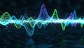 Dynamic Digital Waveforms Vibrant Sound Spectrum Visualization Data Flow Particle Energy Royalty Free Stock Photo