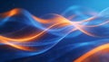 Dynamic digital waves abstract technology innovation futuristic blue orange glowing fluid background Royalty Free Stock Photo