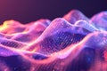 Dynamic digital waves with glowing blue and pink particles, representing modern technology and connectivity. Royalty Free Stock Photo