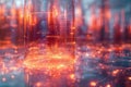 Dynamic Dimensions close up, hybrid visual elements, playful, composite, futuristic city backdrop