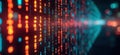 Dynamic display of complex data encryption coding. Intense colors highlight data stream. Cybersecurity concept. Tech innovation. Royalty Free Stock Photo