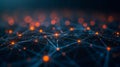 A dynamic display of a digital network consists of blue lines interconnecting nodes Royalty Free Stock Photo