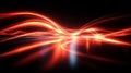 A Dynamic Display of Fluid Red Light Waves Intertwining with a Soft Glow Against a Dark Background Royalty Free Stock Photo