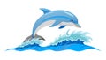 Dynamic Dolphin Leap: Vibrant Ocean Action, vector design Generative AI Royalty Free Stock Photo