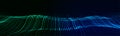 Dynamic double color particle wave. Futuristic point glowing wave. Flow digital structure. Data technology background. Vector