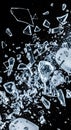 Shattered Glass Fragments Exploding Against Black Background Royalty Free Stock Photo