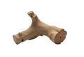 A dynamic driftwood piece with intricate twists and a smooth texture isolated on transparent background