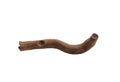 A dynamic driftwood piece with intricate twists and a smooth texture isolated on transparent background