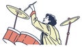 Dynamic Drummer in Action, Playing with Passion, vector design Generative AI Royalty Free Stock Photo