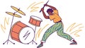 Dynamic Drummer Performing Vector Illustration, vector design Generative AI Royalty Free Stock Photo
