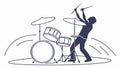 Dynamic Drummer Silhouette, Musical Performance, vector design Generative AI Royalty Free Stock Photo