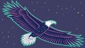 Dynamic Eagle in Flight Against a Starry Background, Aerial Prowess, vector design Generative AI Royalty Free Stock Photo