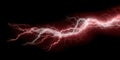 Dynamic electric lightning bolt on black background for energetic design Royalty Free Stock Photo