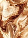 Swirling brown and cream marble pattern with fluid abstract design Royalty Free Stock Photo