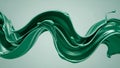 Emerald Green Liquid Swirls Dynamically on Light Grey Background Artistic Visualization of a Seamless Flowing Texture Royalty Free Stock Photo