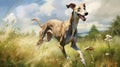 Dynamic And Energetic Summer Foxhound: Digital Painting By Nicholas Hely Hutchinson