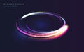 Dynamic energy abstract background flowing lights in circle shape