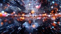 Dynamic Energy Burst: Abstract Motion in Vibrant Dark Background with Light Streaks
