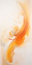 Dynamic Energy Flow: Abstract Orange And White Painting