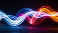 Dynamic Energy Flow of Colorful Light Ribbons Royalty Free Stock Photo