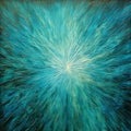 Dynamic Energy Flow: Intricately Textured Turquoise Burst Painting
