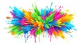 Explosion of vibrant rainbow colors powder splatter abstract background dynamic energy Royalty Free Stock Photo
