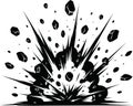 Dynamic Comic Explosion Burst with Debris Royalty Free Stock Photo